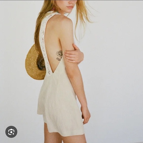 Zara Dresses & Skirts - Zara, women’s Sleeveless Cream dress, with lace back, size XL